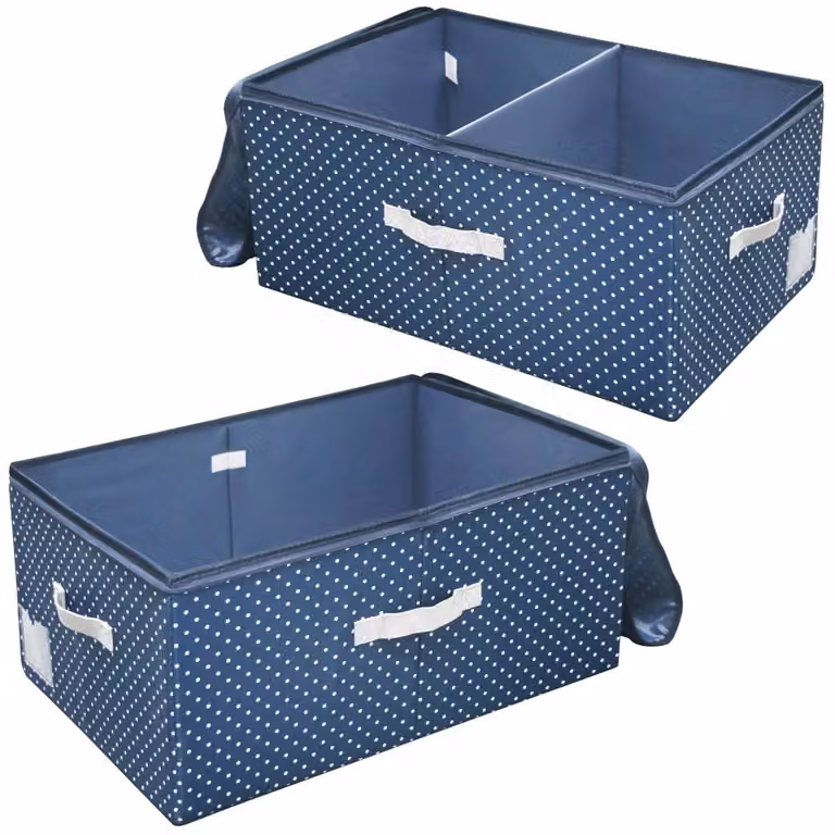 Contenitore pieghevole in nylon, lavabile - ideale per riporre vestiti - capacità di 60 litri - colore blu navy - soluzione di stoccaggio multifunzionale