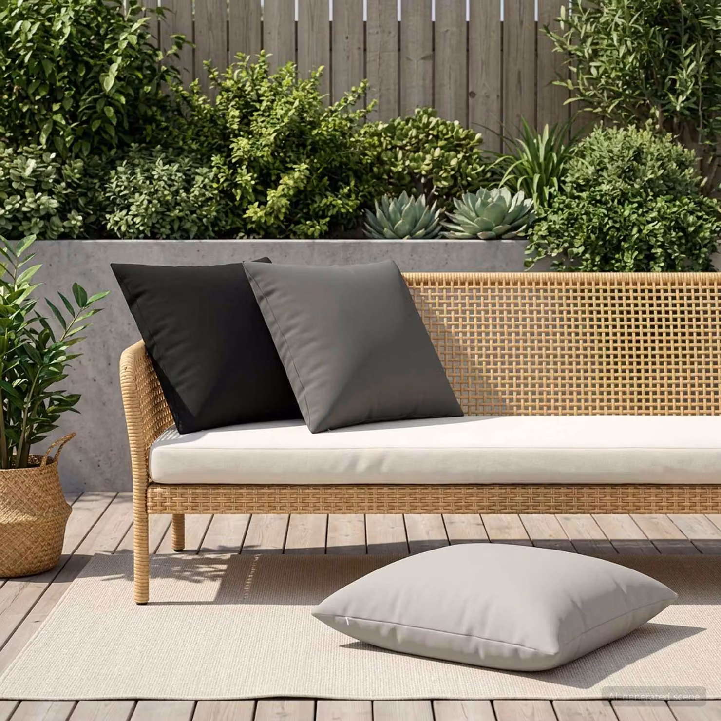 Set di 6 federe vidaXL HEERLEN nere in poliestere, 60 x 60 cm
