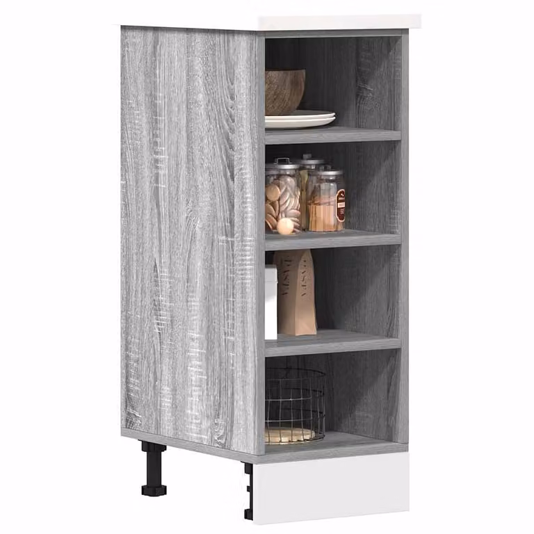 Armadio inferiore da cucina vidaXL Riga Grigio Sonoma con ante a battente e ripiani interni L/P/H: 30 x 44,5 x 81,5 cm