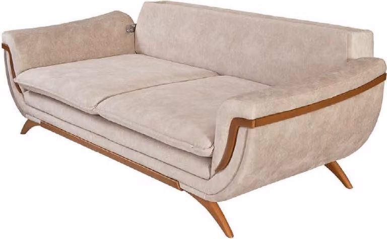 Designer Sofa 3-Sitzer Beiges Stoffsofa Sofapolster Sofas Textilien Sofa