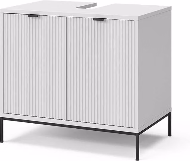 Mobiletto da bagno Vicco Eliza Bianco con 2 ante e ripiani interni L: 70 cm, P: 63 cm