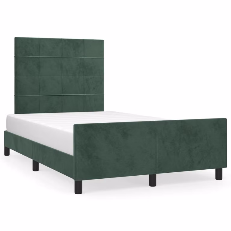 Giroletto senza Materasso Verde Scuro 120x200 cm in Velluto