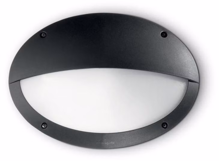 Applique Moderna Medea-2 Materie Plastiche Nero 1 Luce E27