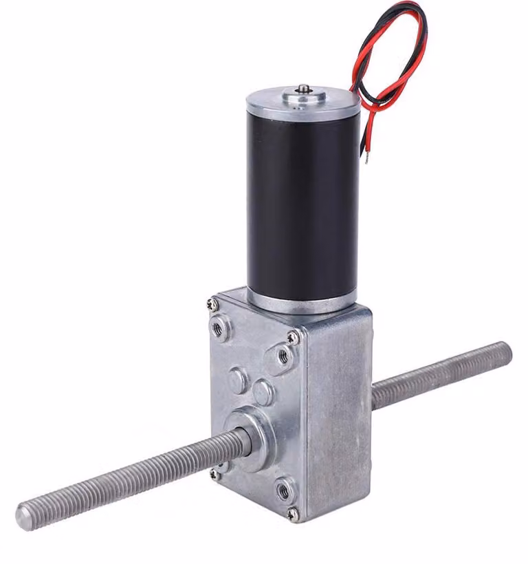 Motore a vermi da 12V DC, con doppio albero, filettatura M8, rapporto di riduzione 17:1