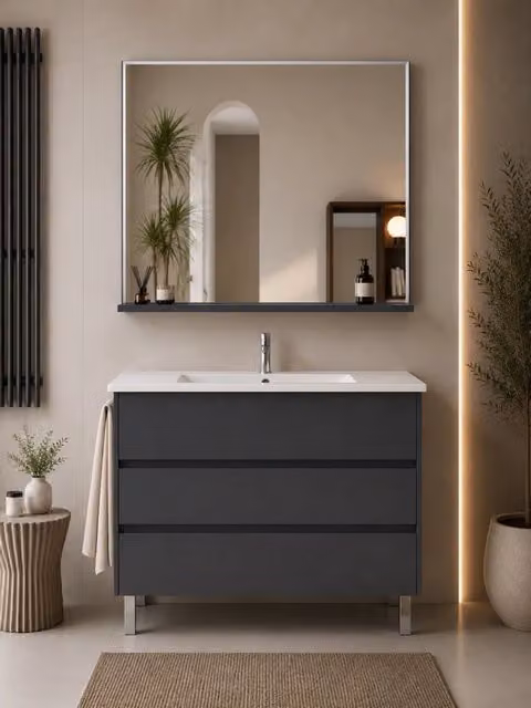 Mobile bagno con lavabo ORIGENBATH IMPERIA senza specchio 70x40 cm grafite