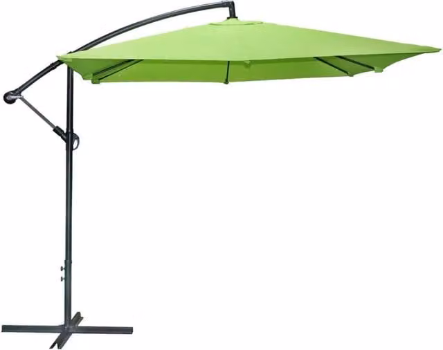 Ombrellone a sbalzo Meublorama verde, L/P/H: 250 x 250 x 250 cm, con tela in poliestere e struttura in alluminio e acciaio