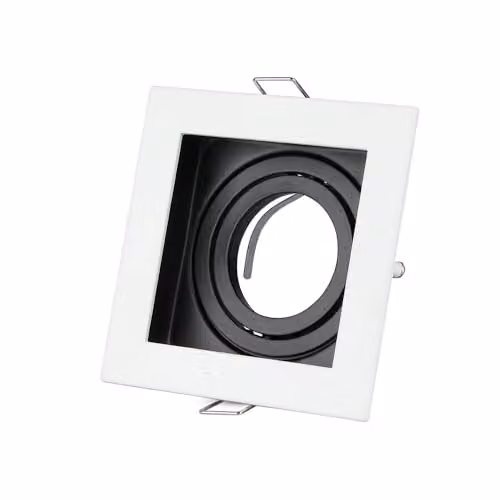Portafaretto LED da Incasso Quadrato GU10 e GU5.3 (MR16) Colore Bianco Orientabile