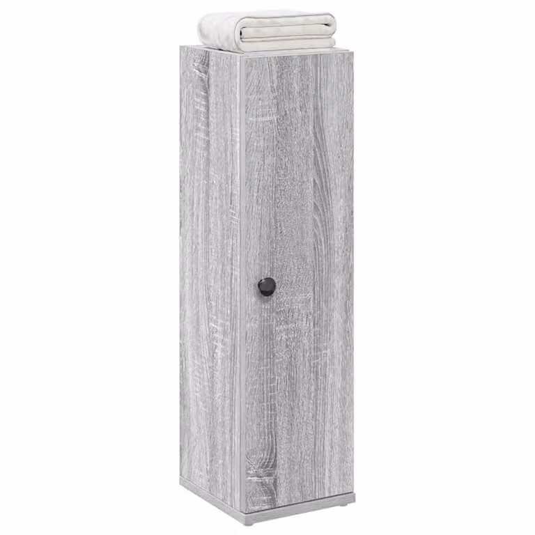 Mobile da bagno vidaXL con portarotolo e ante a battente, Grigio Sonoma, L: 20,5 cm, P: 22 cm, H: 72 cm
