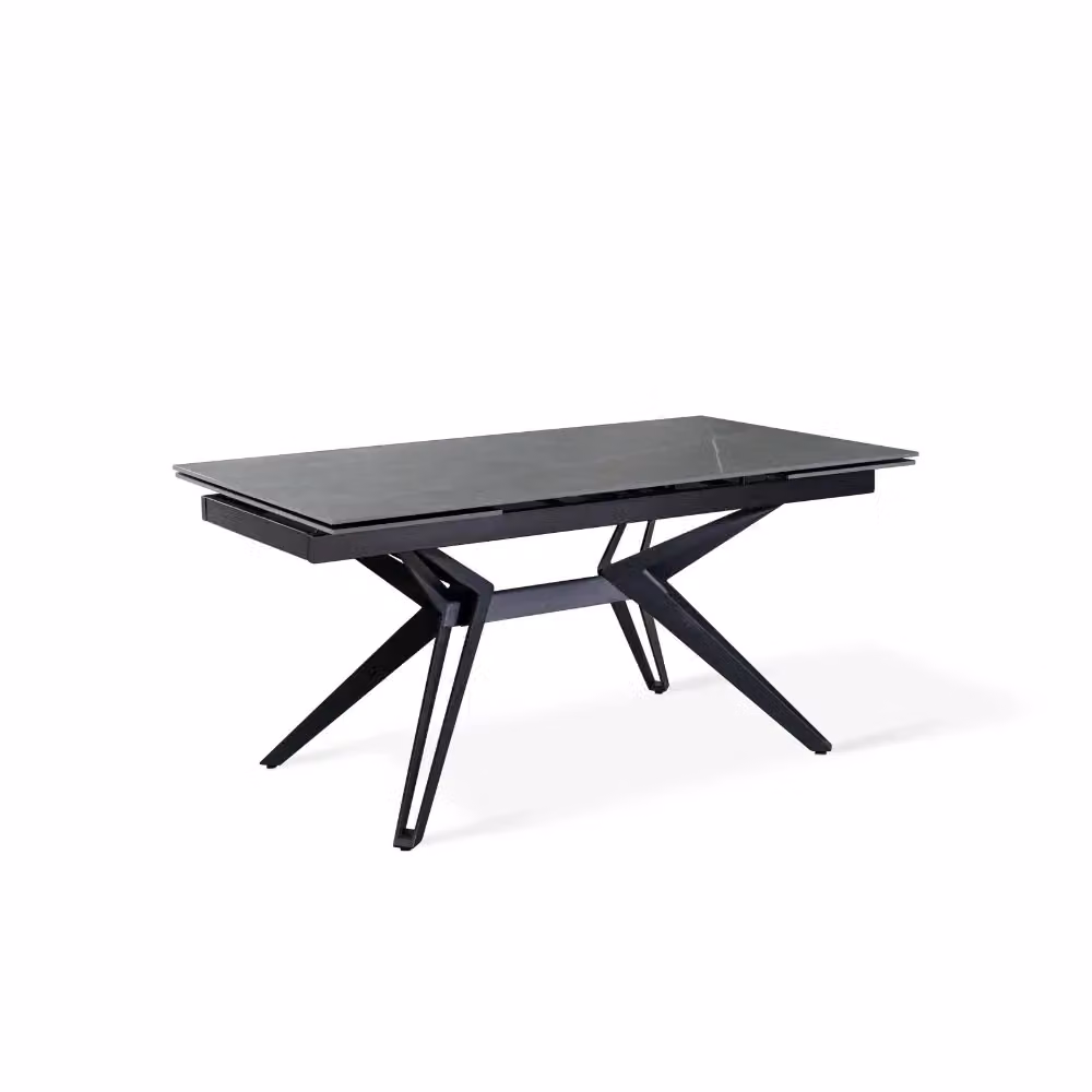 Tavolo da pranzo allungabile Iulius Duzzle in ceramica effetto marmo grigio e nero, L: 160-240 cm, P: 90 cm, H: 76 cm – 2