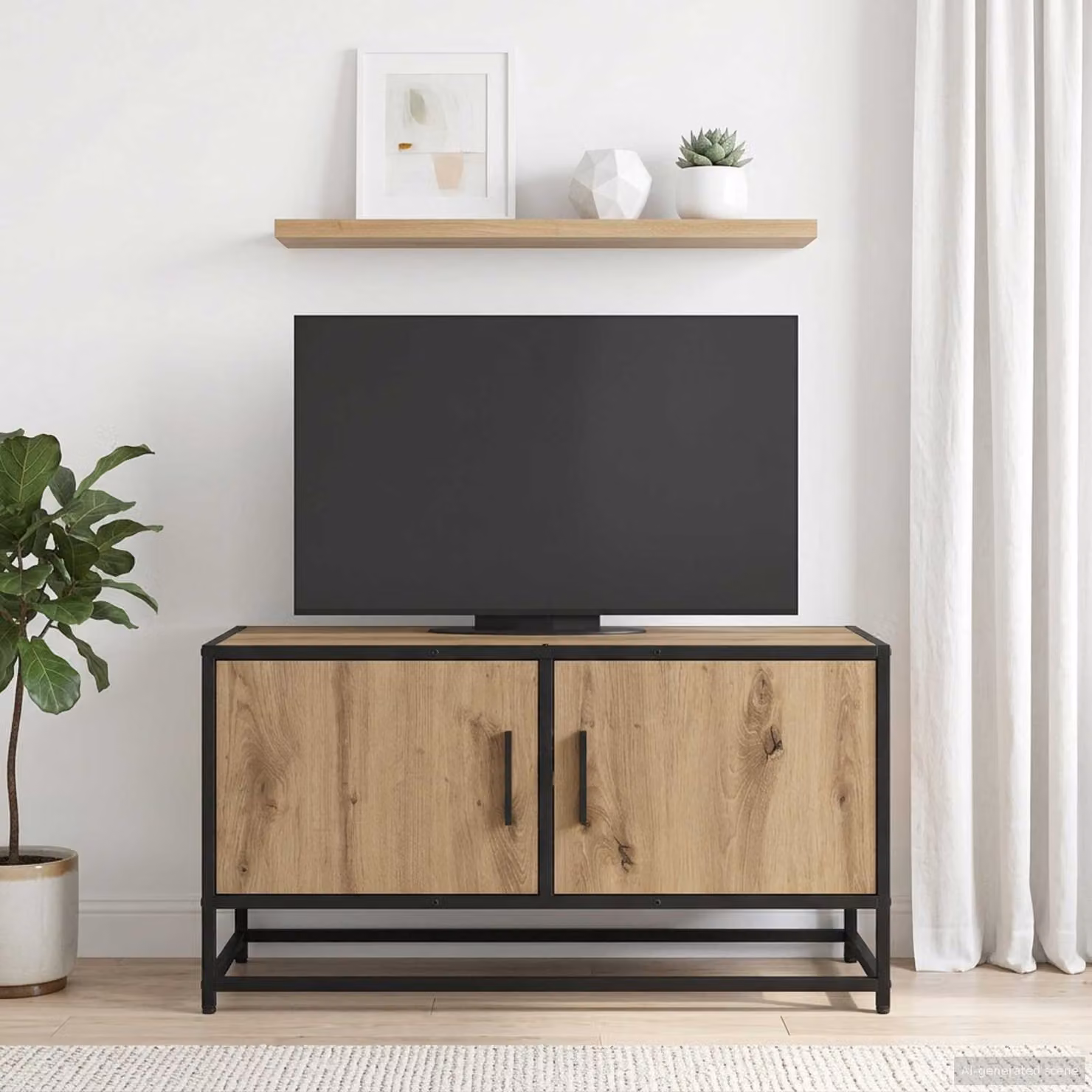 Mobile TV vidaXL moderno in rovere e legno, colore marrone, L 80 cm x P 34,5 cm x H 40 cm