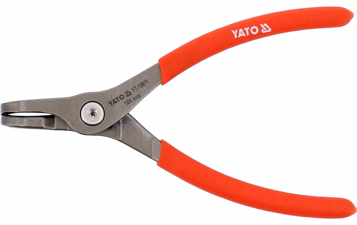Pinza a becchi lunghi per anelli di sicurezza, 160 mm, curva