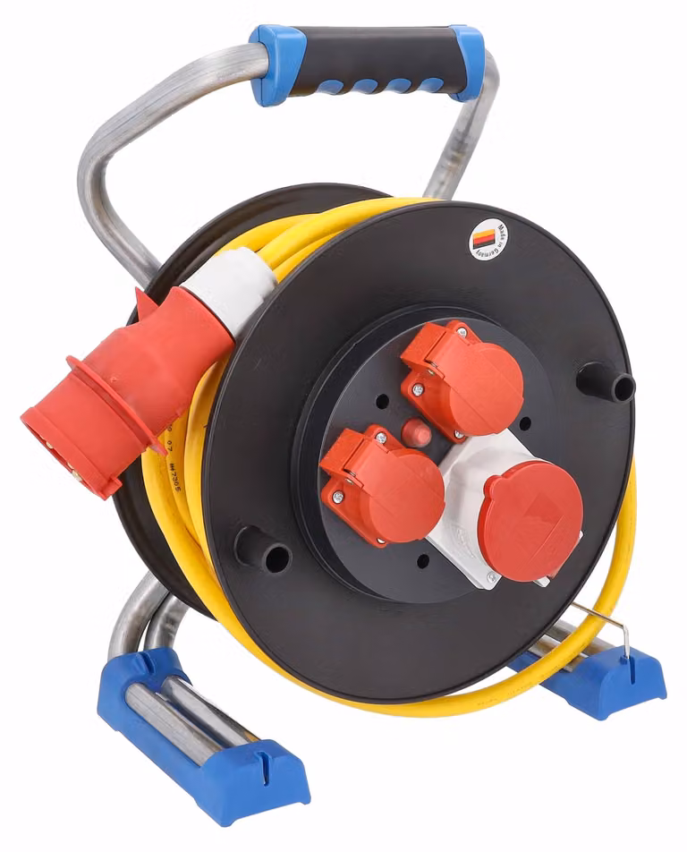 Avvolgicavo CEE per esterni Xperts, 25 m, cavo AT-N07V3V3-F 5G1,5, 2 prese, 1x CEE