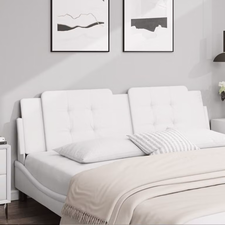 Cuscino Testiera vidaXL Zadar Bianco in Similpelle, Larghezza: 183 cm