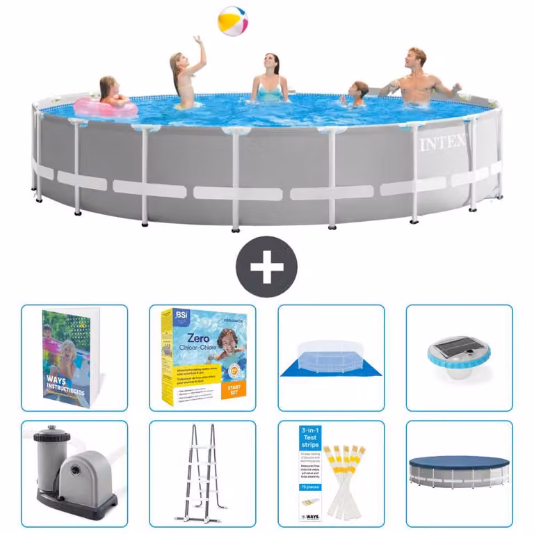 Struttura per piscina a forma di prisma - 549x122 cm - composta da 7 elementi - modello S526