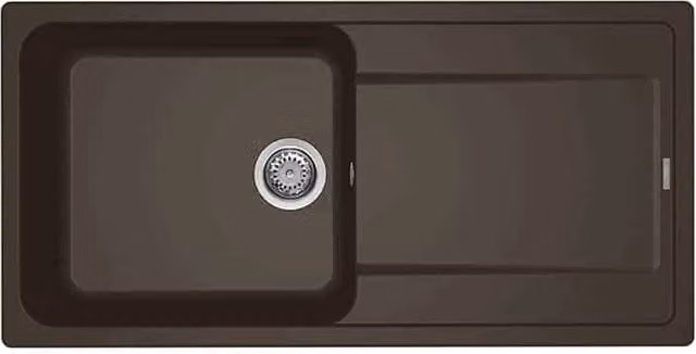 Lavello da incasso Elleci Life 480 con 1 vasca in Granitek Espresso Marrone L: 100 cm, P: 50 cm