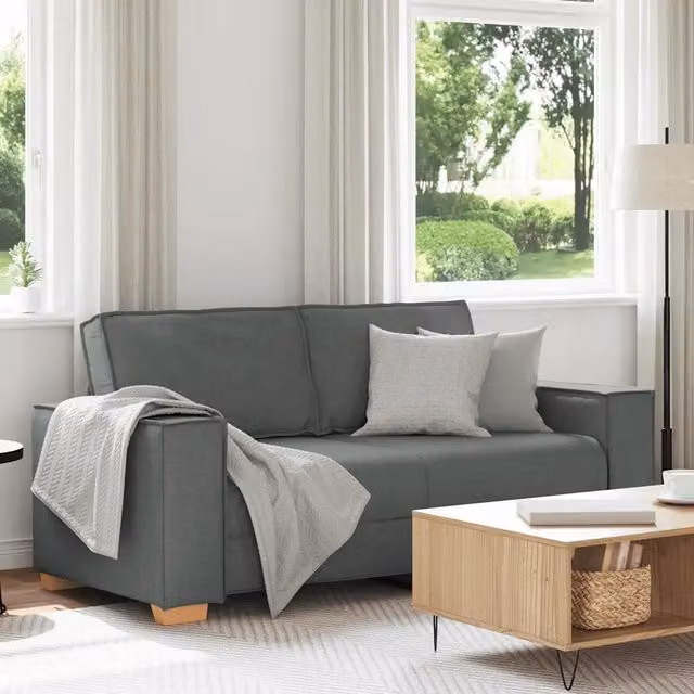 Divano a 2 Posti-Sofa 2 Posti Grigio scuro 140 cm in tessuto 912583