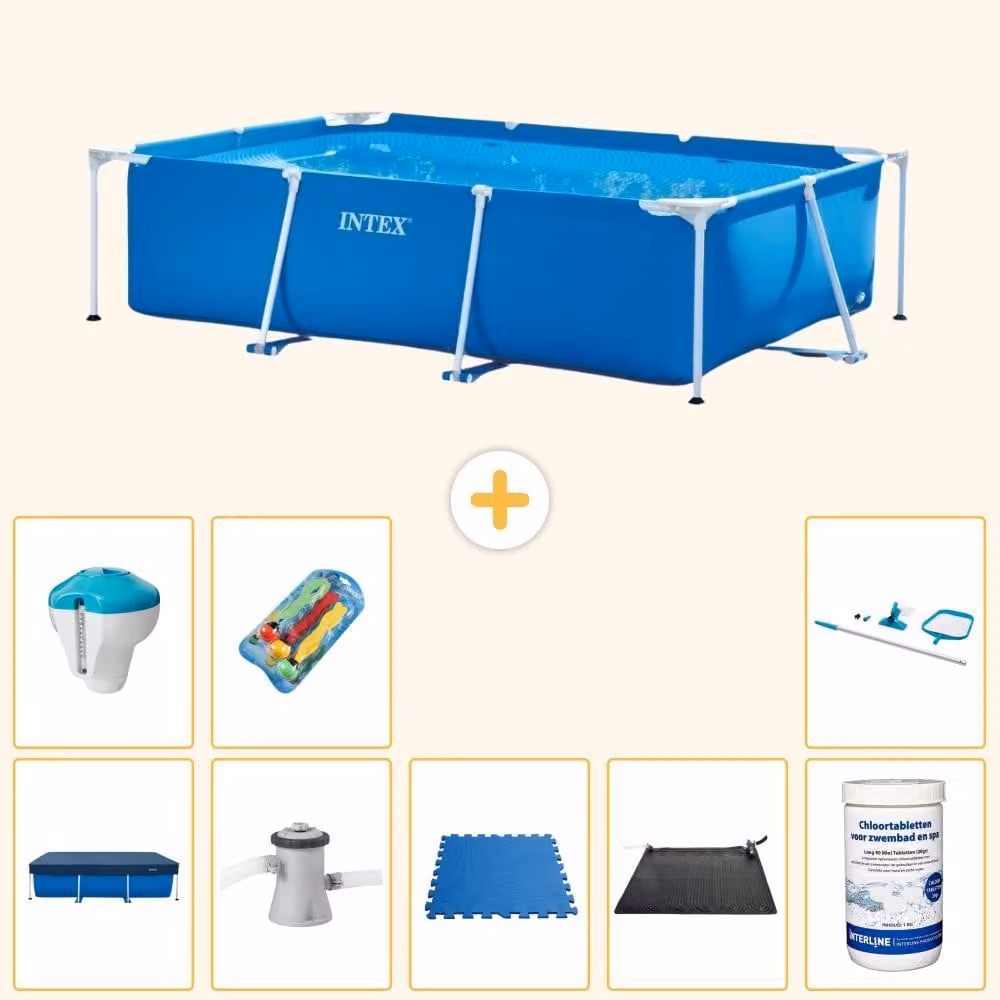 Piscina fuori terra rettangolare - 260x160x65 cm - composta da 9 elementi