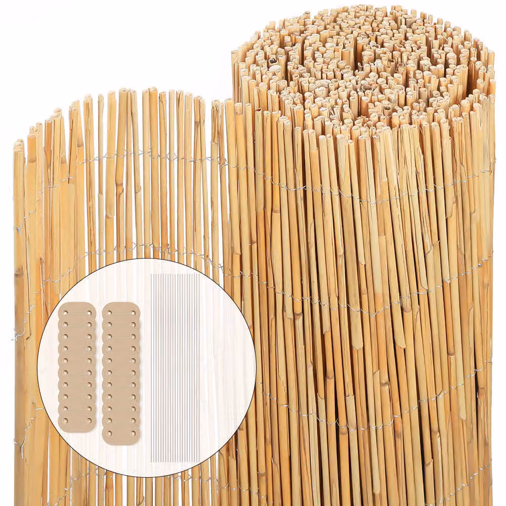 Stuoia di canna VOUNOT® 140x600 cm, stuoie di canna per la privacy, protezione dal vento e dal sole, schermatura per il giardino