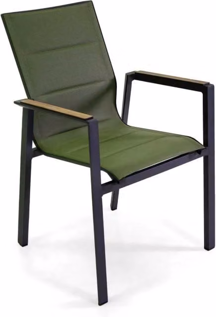 Poltrona alluminio textilene Riverside verde (bracciolo in hpl) cm 56x66h90
