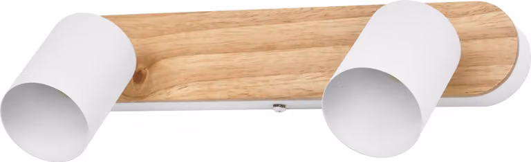 OSRAM LED Spot Wood Line Faretto da soffitto 2x GU10, bianco/decorazione in legno, acciaio/legno di gomma, orientabile, IP20, uso interno