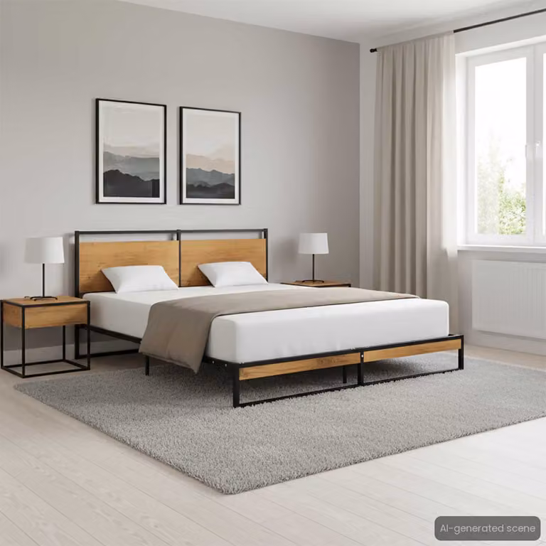 Giroletto in metallo lacca vidaXL per adulti L/P: 160 x 200 cm