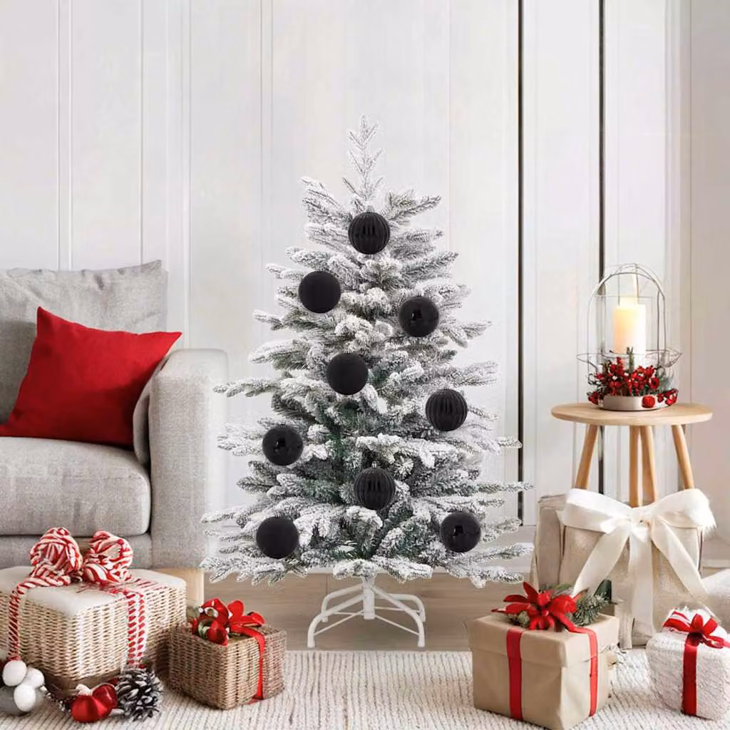 Set di 15 palline di Natale vidaXL nere in plastica, diametro: 10 cm