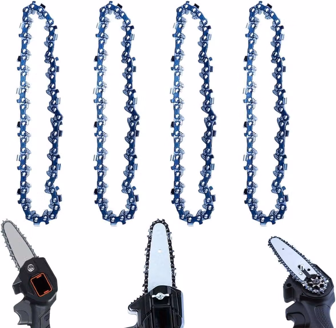 Catene per motoseghe compatte, 15 cm, confezione da 4 pezzi, catene di ricambio per motoseghe compatte da 6 pollici, universali