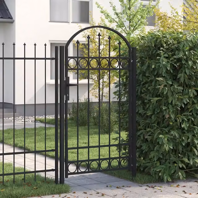 Cancello a battente vidaXL in acciaio nero L 100 cm x H 175 cm