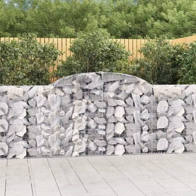 Set di 30 Cesti Gabbioni ad Arco Videx in Acciaio Zincato Colore Argento L: 300 cm, P: 30 cm, H: 100/120 cm – 1