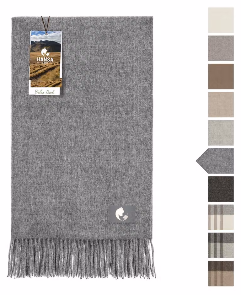Coperta in lana di alpaca, 130x180 cm, 100% lana di alpaca, colore grigio, Öko-Tex