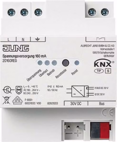Alimentazione Jung 160mA, KNX 20160 REG (20160REG)