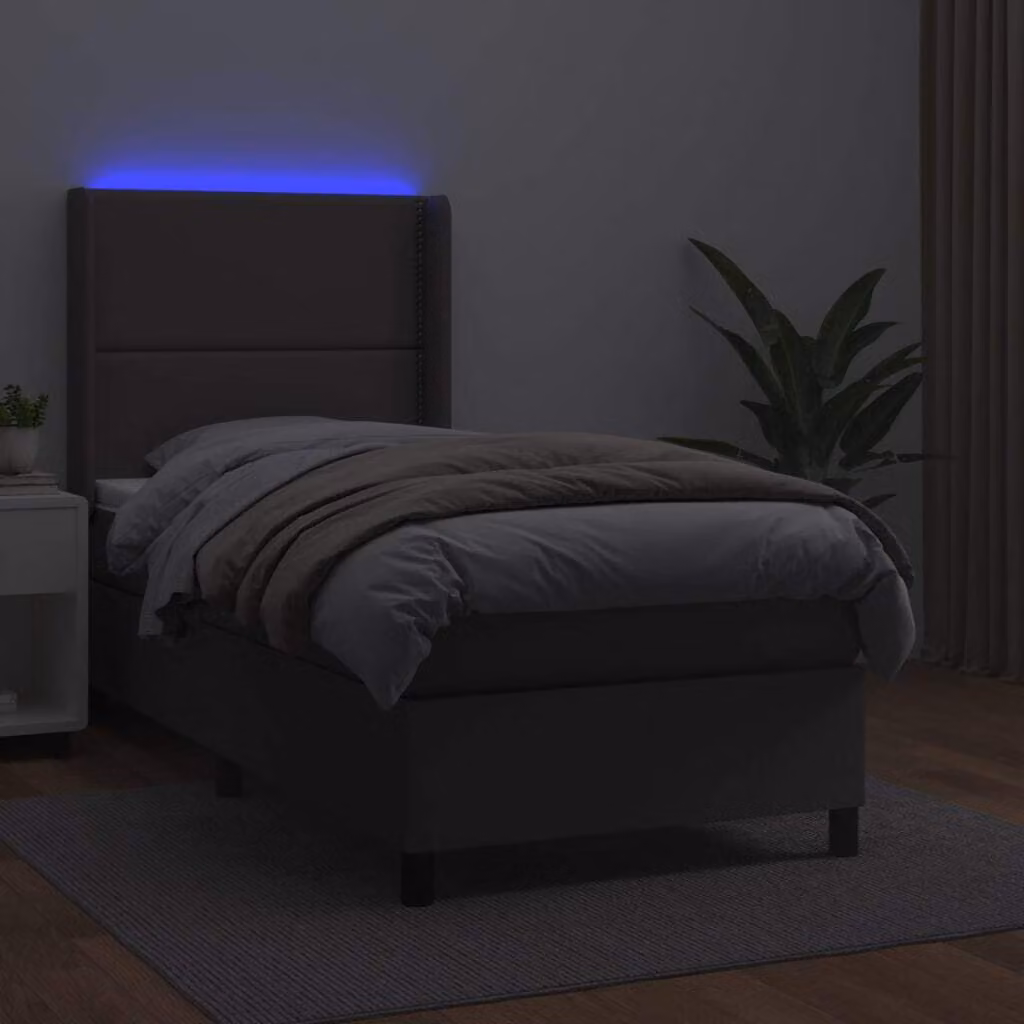 Maison Exclusive - Giroletto Molle con Materasso e LED Grigio 100x200cm Pelle finta