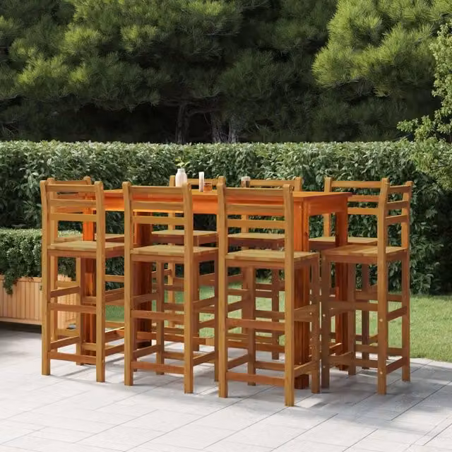 Sgabelli da Bar 8 pz in Legno Massello di Acacia 3115988