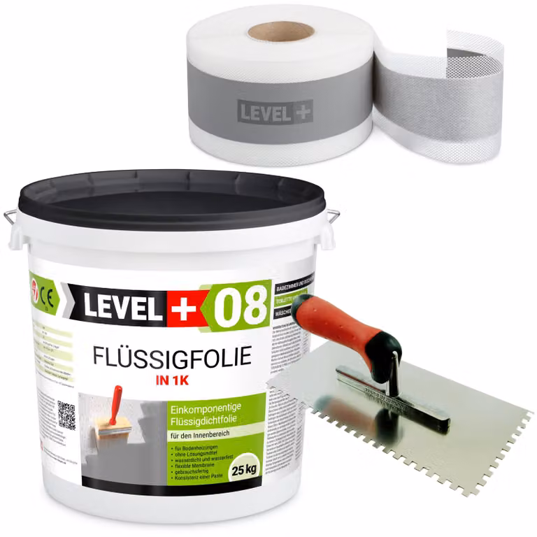 Set di sigillatura foglio liquido 25kg + nastro sigillante 25M + spatola dentata Bagno sigillante SET50