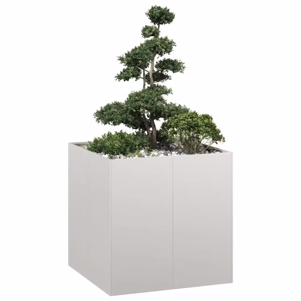 Fioriera vidaXL in Acciaio Inox Grigio L/P/H: 80 x 80 x 80 cm