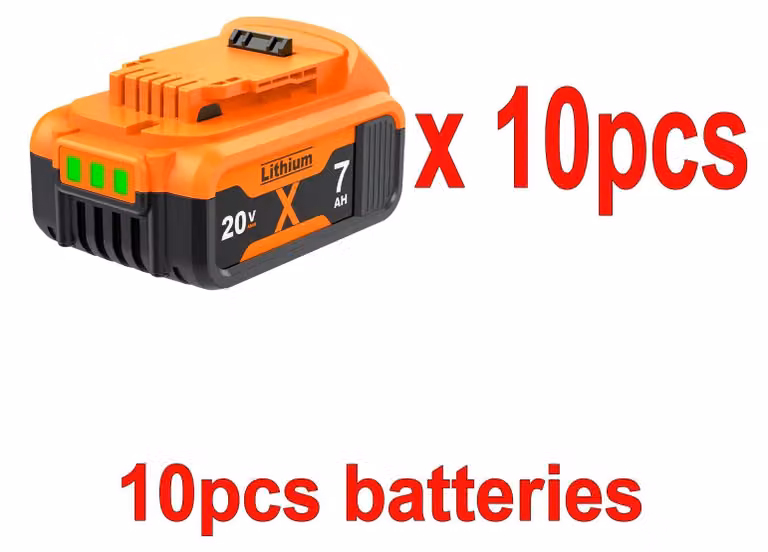 Batteria di ricambio per utensili - DCB200 - 20 V, agli ioni di litio - capacità elevata (7000 mAh) - compatibile con i modelli DCB205/206/606/609/182/209 - colore arancione