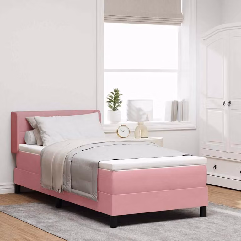 Maison Exclusive - Letto boxspring con testiera Rosa 200 x 80 cm in velluto