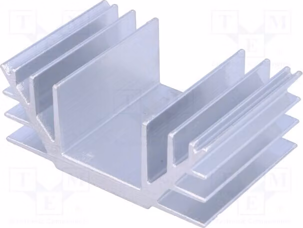 1 radiatore: stampato, larghezza: 74 mm, alluminio; dissipatore di calore, lunghezza: 50 mm, altezza: 30 mm, forma a U