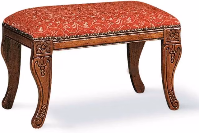 Panca imbottita in legno di faggio con decorazioni floreali Mobili 2G – 2