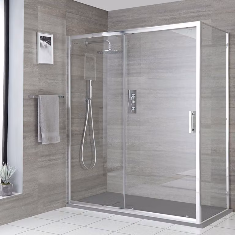 Box Doccia Con Porta Scorrevole 1000x800mm - Piatto Antracite