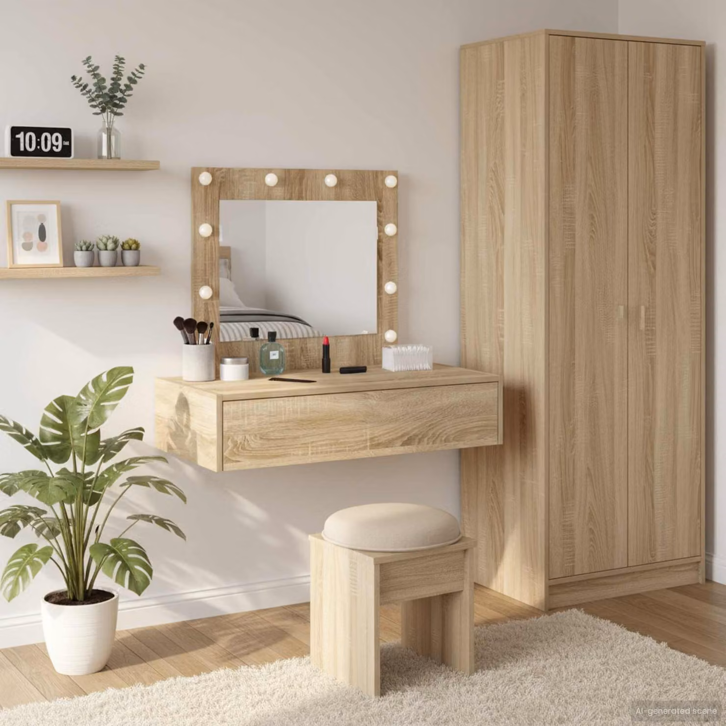 vidaXL Tavolo da Trucco Moderno in Legno Marrone L: 83 cm, P: 40 cm, H: 70 cm