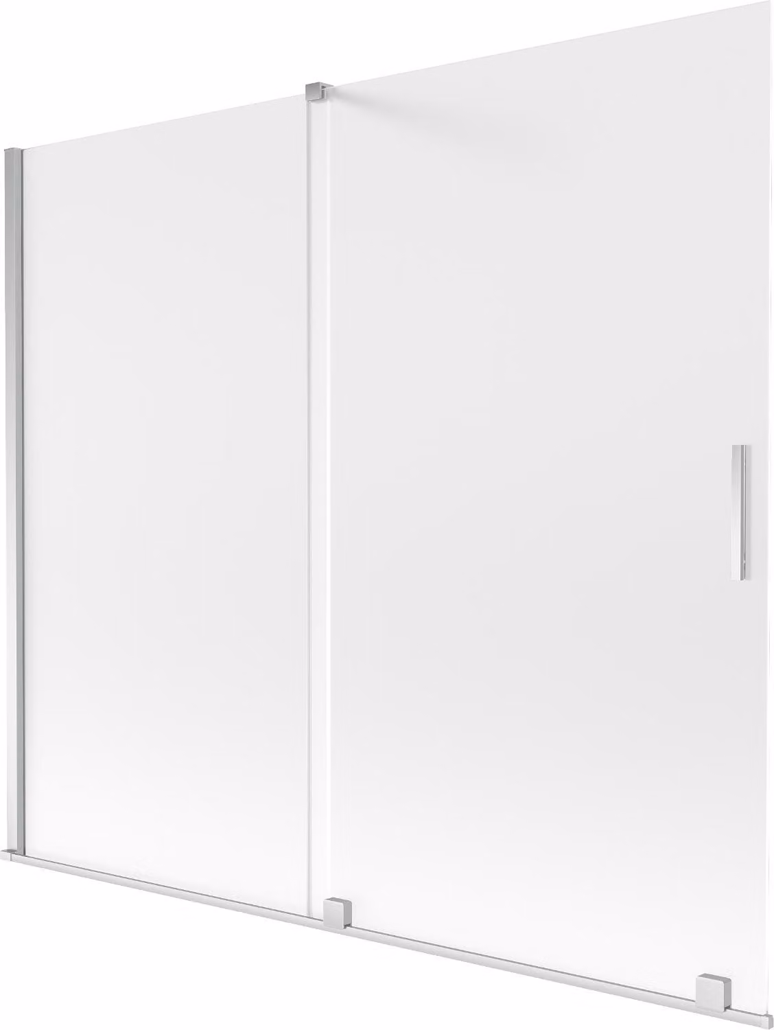 Mexen Velar paratia da vasca da bagno estensibile a 2 ante 180 x 150 cm, satinato, cromo - 896-180-000-31-01