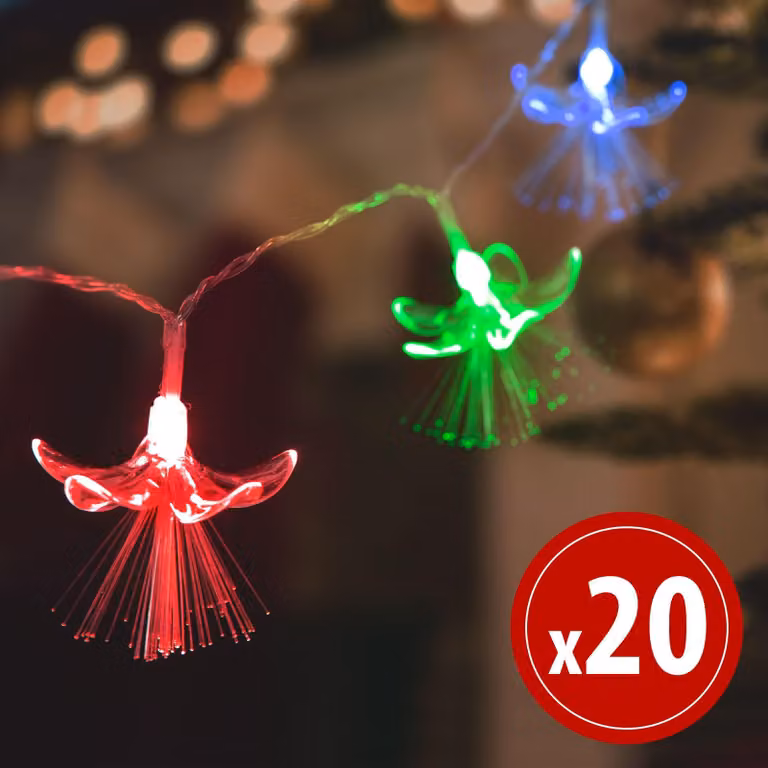 Catena luminosa a LED - fiori - 20 LED - 2,85 metri