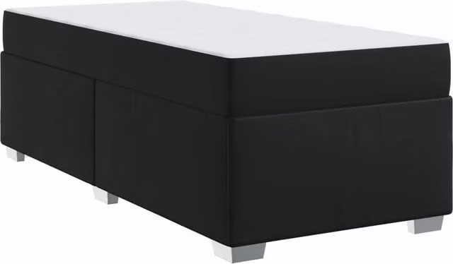 Letto singolo | Letto per adulti | Struttura del letto con materasso Nero 100 x 200 cm Tessuto