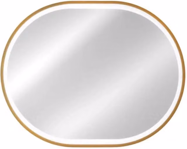 Specchio bagno LED dorato ovale 90x70 cm design