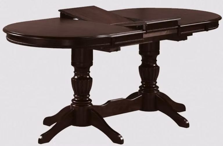 Casa Padrino Tavolo da pranzo liberty marrone scuro 150-185 x 90 x H. 75 cm - Tavolo da cucina ovale allungabile in legno massello - Mobili da sala da pranzo