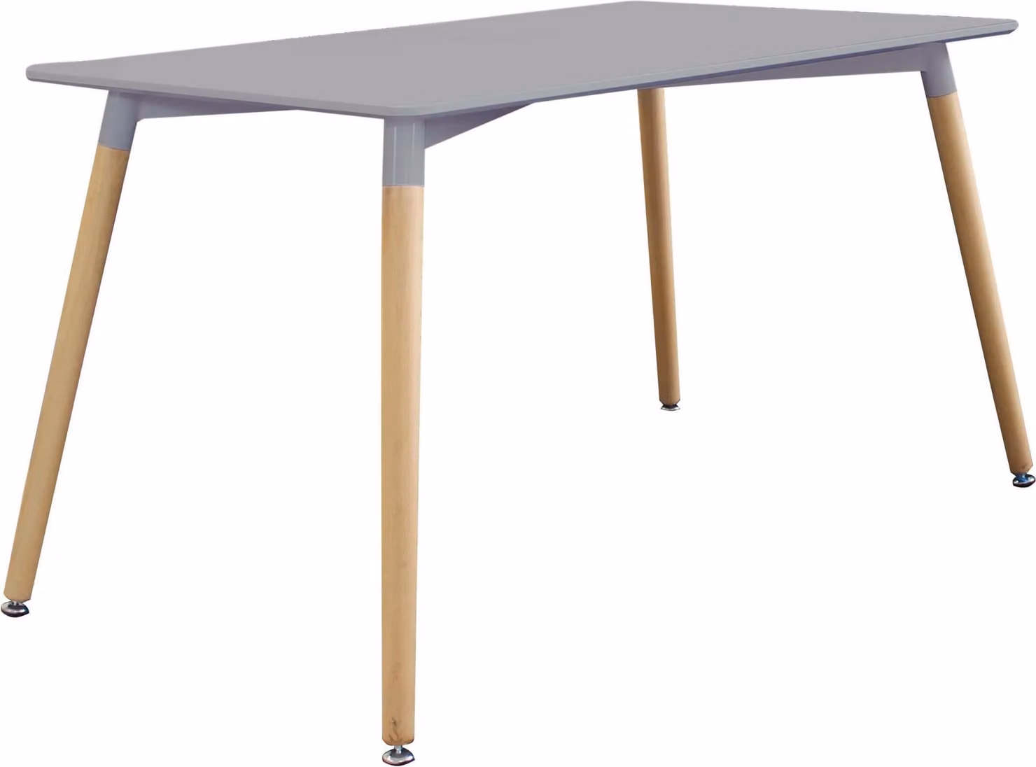 Milani Home - tavolo da pranzo fisso 140 x 80 cm in plastica e legno, grigio, stile scandinavo