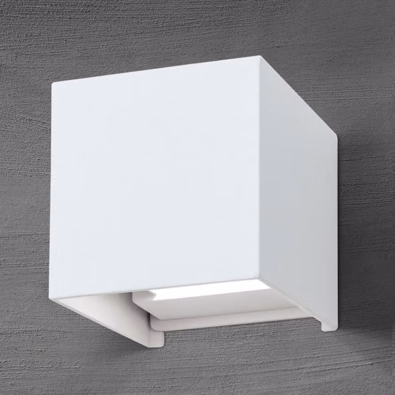 ORION Applique da esterni a LED Cube, Bianco / Opale, Alluminio, Moderno, Applique LED da esterni