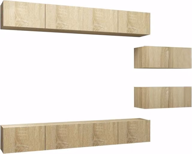 Set di Mobili Porta TV 6 pz | Armadietto TV | Mobile Porta TV Rovere Sonoma in Legno Multistrato