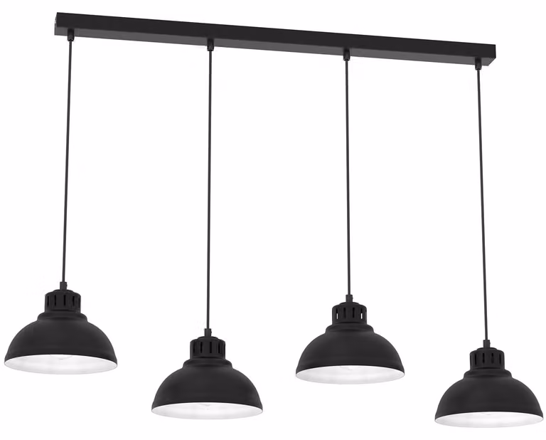 Lampada a sospensione a quattro punte nera su stecca SVEN 9095 Luminex
